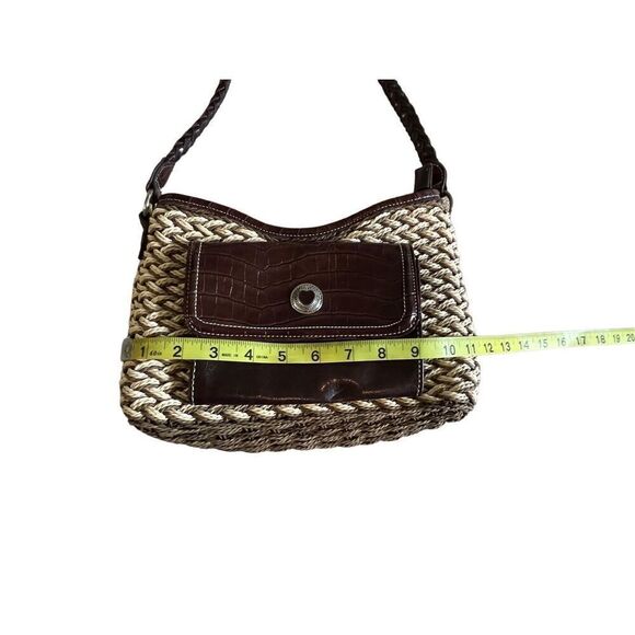 Marlo tan brown leather woven vintage purse - Picture 8 of 8